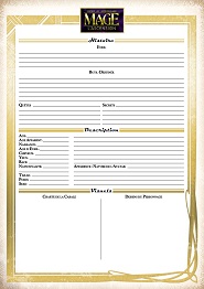 Feuille de personnage Mage
